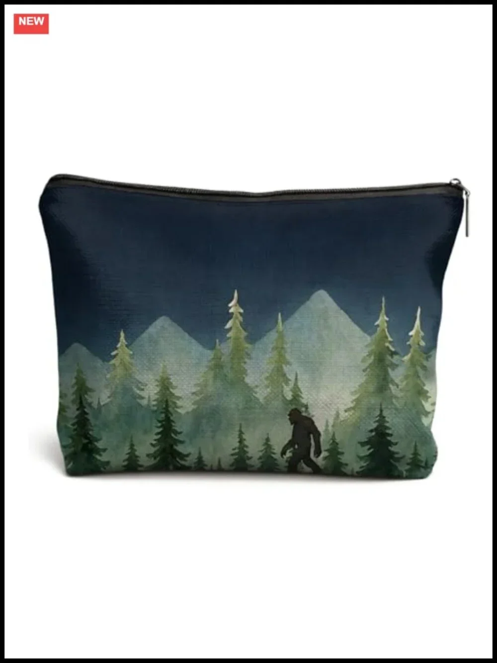 Sasquatch Bigfoot Makeup Bag, Toiletry Cosmetic Pouch, Waterproof Linen Zipper